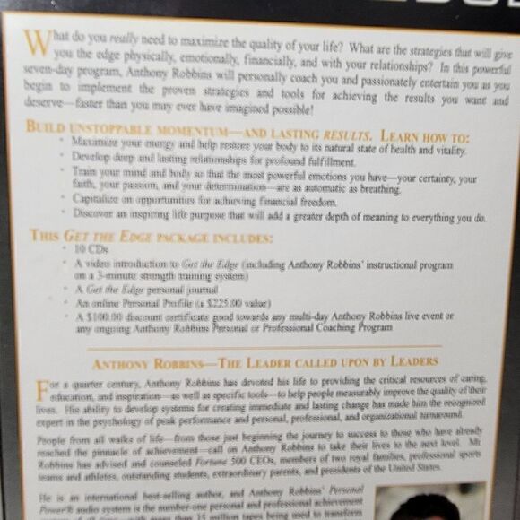 Anthony Robbins Get The Edge 10 CD Set 2000 Series New Sealed - Picture 7 of 8